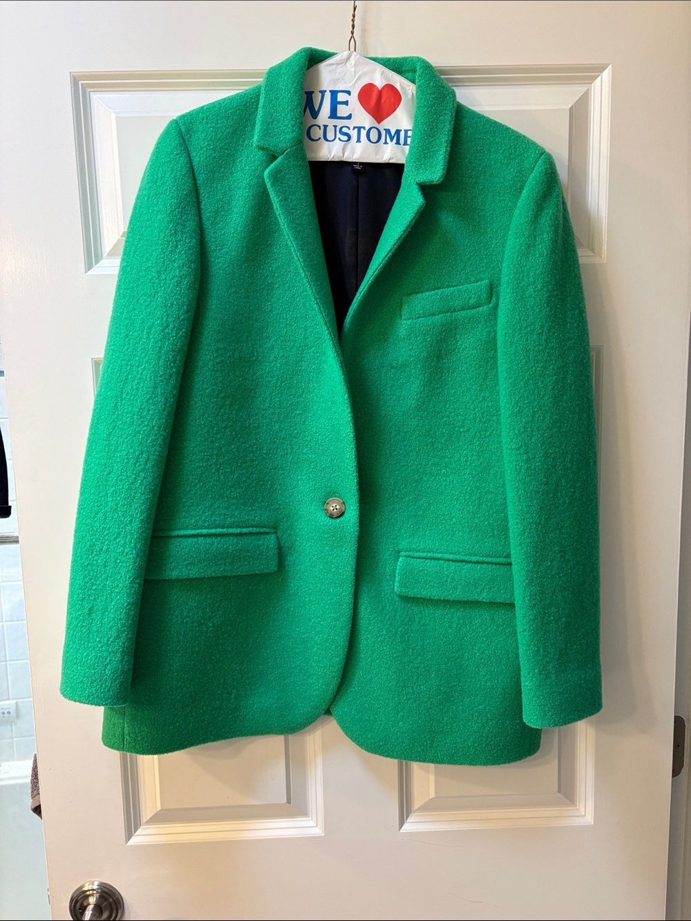 J. Crew Emerald Green Single-Button Wool Blazer
